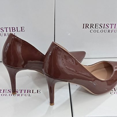 Patent brown heel